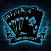 Custom Poker Lighted-up Wall Sign, Poker Gift Wall Decor, Poker Metal Sign With Led Light, Poker Light Wall Decor, Personalized Gifts, Poker Sign