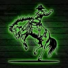 Western Cowboy Texas Metal Wall Art Led Light Dallas Cowboy Riding Horse Name Sign Cowboy Sign Country Decoration Housewarming Birthday Gift