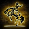 Western Cowboy Texas Metal Wall Art Led Light Dallas Cowboy Riding Horse Name Sign Cowboy Sign Country Decoration Housewarming Birthday Gift