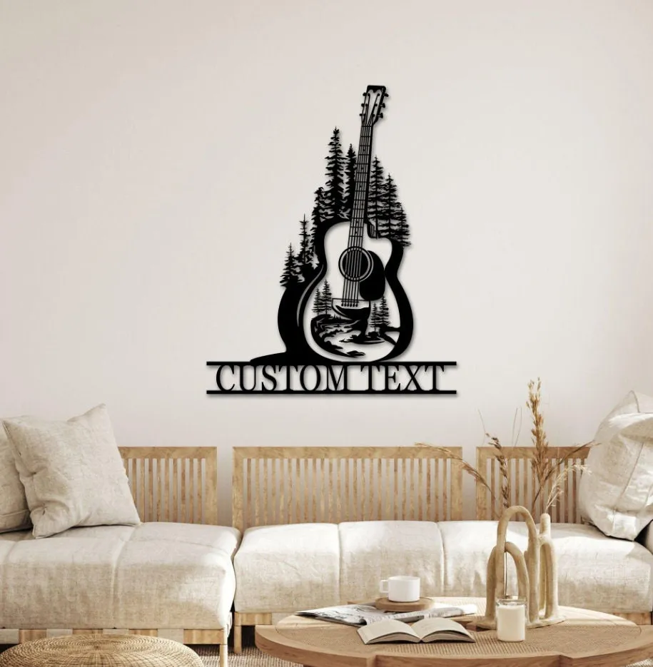 il_fullxfull.5234497960_gd4c-1.webp Custom Guitar Metal Sign , Guitar Signs, Guitar Studio Name Wall Decor, Guitar Wall Hanging For Decoration, Guitar Decor, Music Room Decor