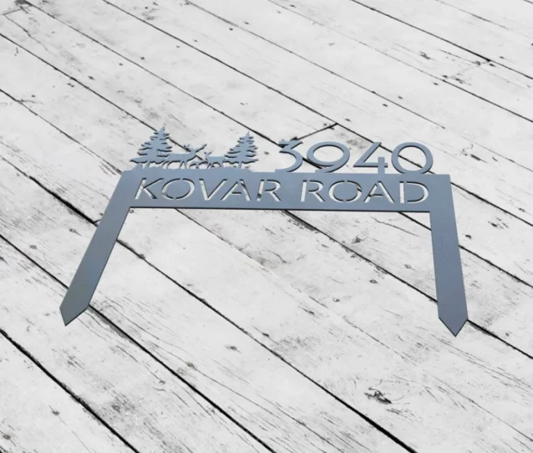 Personalized Metal Adress Sign With Stakes, Home Address Sign, Garden Decor, Metal House Number Sign, Garden Gift, Custom Metal Signs