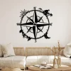 Nautical Compass Metal Wall Art Coordinates Sign Home Decor Compass Decoration Housewarming Camper Climber Birthday Gift Lake House Decor