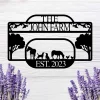 Custom Metal Farm Sign, Farm Animals, Personalized Farm Metal Sign, Outside Barn, Country House Ranch, Metal Wall Art, Custom Farmhouse Sign