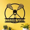 Custom Lacrosse Sign Metal Wall Art, Lacrosse Sticks And Helmet, Lacrosse Home Decor, Lacrosse Gift, Lacrosse Player Gift Xmas Birthday Gift