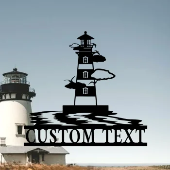 Custom Lighthouse Metal Wall Sign, Lighthouse Name Signs, Lighthouse Metal Wall Decor, Personalized Lighthouse Metal Art, Lighthouse Decor