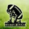 Custom Us Football Player Name Sign, Personalized Football Player Metal Wall Art, Decoration For Room, Football Metal Decor, Football Sign
