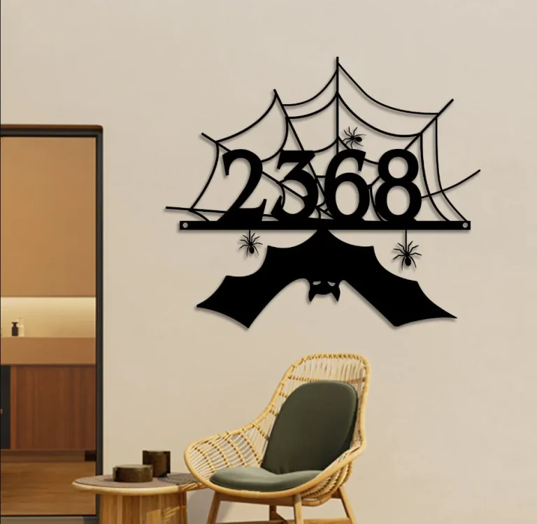 Custom Halloween Address Sign, Unique Halloween Bat Sign, Front Porch Hanging Entryway Hanging, Bat Address Sign, Housewarming Gift