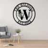 Custom Last Name Metal Sign, Floral Letters Monogram Sign, Personalized Family Name Sign, Outdoor Decor Housewarming Wedding Anniversary Gift