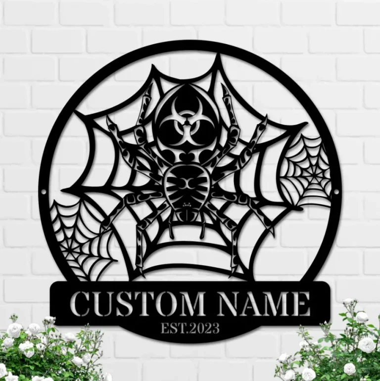 Custom Spider Metal Wall Art, Spider Sign, Personalized Spider Lover Name Sign, Home Decor, Kid Nursery Decoration, Halloween Christmas Birthday