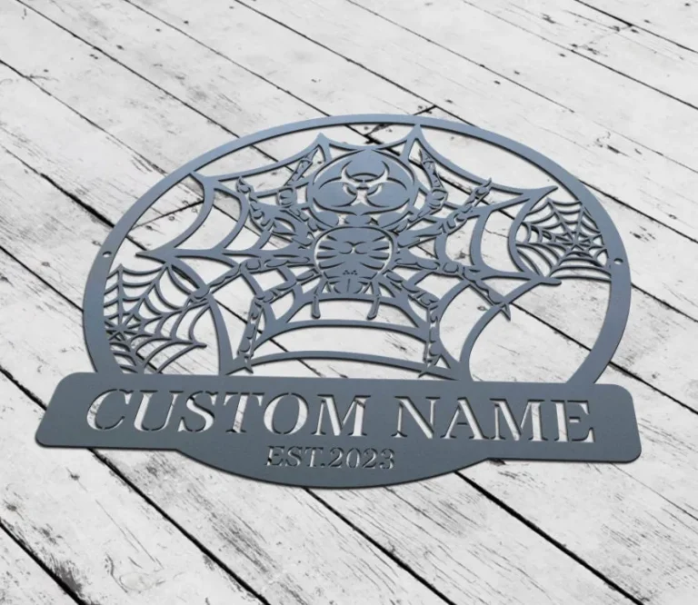 Custom Spider Metal Wall Art, Spider Sign, Personalized Spider Lover Name Sign, Home Decor, Kid Nursery Decoration, Halloween Christmas Birthday