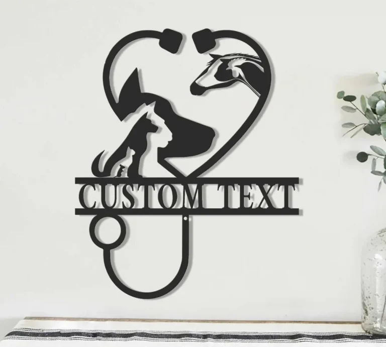 Veterinarian Metal Wall Art, Personalized Veterinarian, Custom Animal Care Metal Sign, Vet Metal Decoration For Living Room, Veterinarian Gift