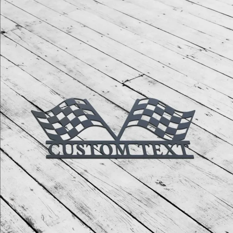 Racing Flag Sign - Custom Start Finish Racing Flag Metal Wall Art - Personalized Race Checkered Flag Name Sign Home Decor-ideal Home Decor