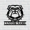 Custom Bulldog Metal Wall Art - Bulldog Metal Sign - Personalized Dog Lover Name Sign Home Decor - Bulldog Gift Lover- Bulldog Sign