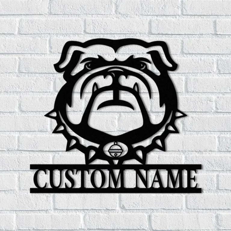 Custom Bulldog Metal Wall Art - Bulldog Metal Sign - Personalized Dog Lover Name Sign Home Decor - Bulldog Gift Lover- Bulldog Sign