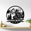 Train Steel Sign, Personalized Train Steel Sign, Steam Train Locomotive, Custom Mountain Wall Decoration, Metal Powder Coated Train Sign