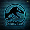 Custom Name Dinosaur Metal Sign With Led Lights, Kid Room Decor, T-rex Metal Sign, Nursery Name Sig, Home Decor, Gift For Kids, Birthday Gift