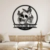 Personalized Sugar Skull Metal Sign, Custom Skull Wall Art For Room Decor, Man Cave Decor, Skull Metal Art, Skull Name Sign, Skull Wall Hanging