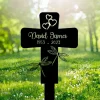 Custom Dragonfly Memorial Cross Stake Metal, Grave Marker Cemetery Stake, Cross With Hearts, Loss Of Loved One Sympathy, In Memory Of