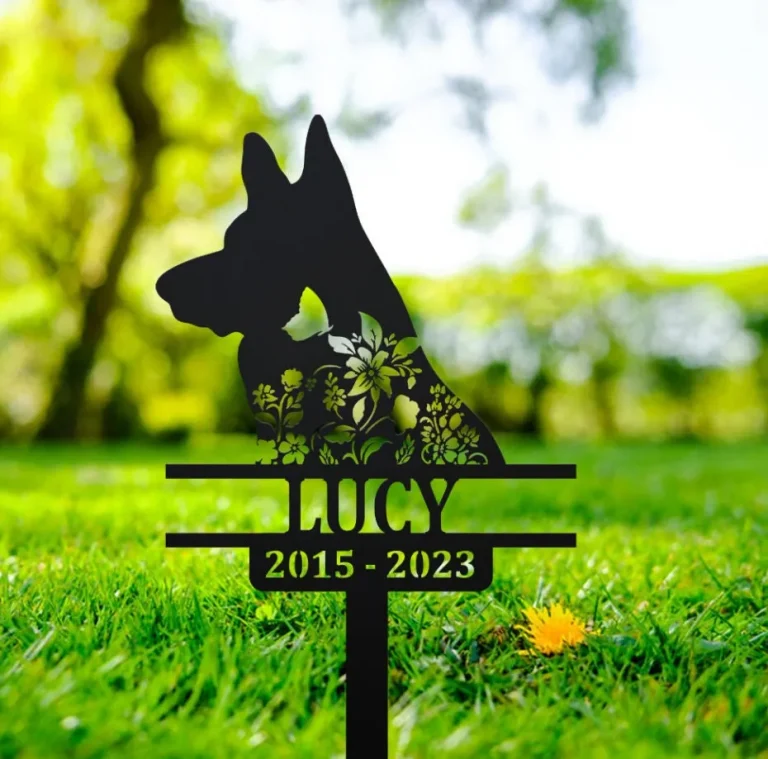 Custom German Shepherd Memorial Stake Sign, Pet Grave Markers Sign, Metal Sign With Stake, Pet Loss Gift, Sympathy Sign, Remembrance Stake