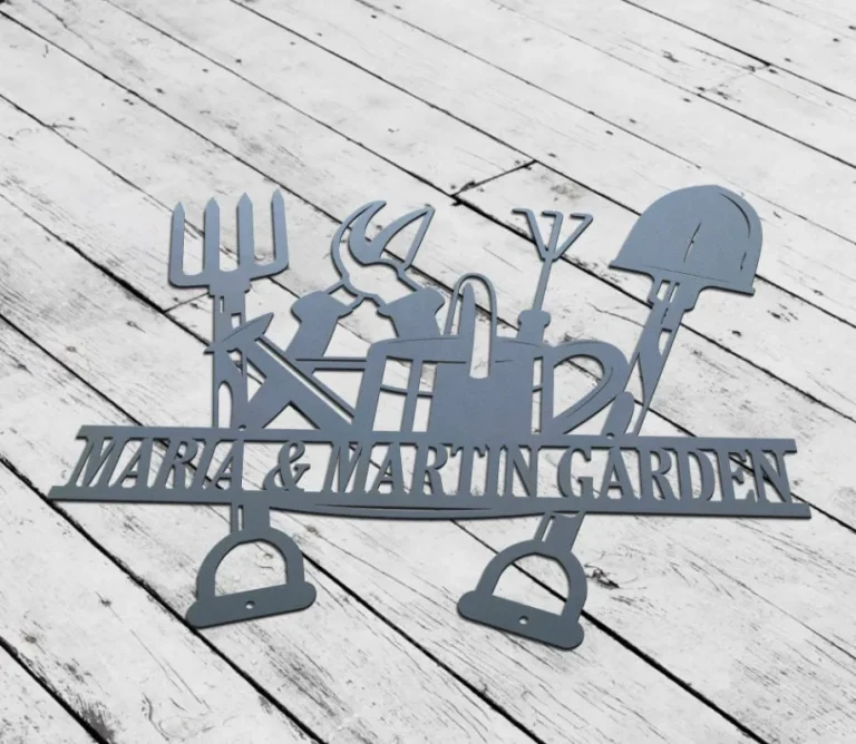Garden Sign Personalized, Garden Wall Art, Garden Metal Sign, Rose Garden Sign, Custom Gardener Name Sign, Metal Yard Decor, Gardening Gifts