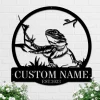 Custom Bearded Dragon Metal Wall Art Personalized Lizard Lover Name Sign Home Decor Kid Boy Girl Nursery Decor Christmas Gift Bearded Dragon