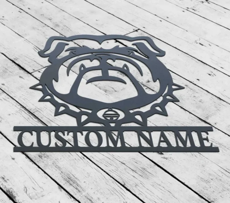 Custom Bulldog Metal Wall Art, Bulldog Metal Sign, Personalized Dog Lover Name Sign, Home Decor, Bulldog Gift Lover, Bulldog Sign, Home Decor