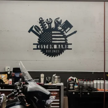 Custom Mechanic Tools Metal Wall Art , Personalized Gara Name Sign Home Decor, Repair Tools Decoration, Mechanic Dad Gift, Workshop Tool Sign