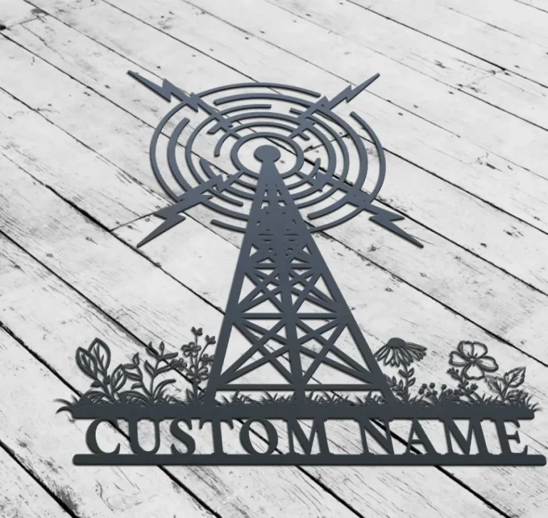 Custom Ham Radio Metal Wall Art Personalized Amateur Radio Name Sign Home Decor Radio Operator Decoration Amateur Call Birthday
