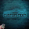 Custom Car Silhouette Metal Wall Art With Led Lights, Car Garage Wall Decor, Man Cave Sign, Metal Wall Art, Car Gift For Him, Gift For Car Lovers