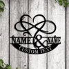 Personalized Name Sign Metal Heart And Infinity Sign With Led Lights, Wedding Welcome Sign, Custom Family Established Sign, Family Name Sign