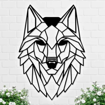 Wolf Art, Wolf Wall Hanging, Metal Wolf Wall Art, Wolf Wall Decor, Wolf Gifts For Men, Geometric Wolf Sign, Animal Wall Art, Gift For Son