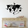 World Map Metal Wall Art, World Map Compass Metal Home Decor, World Map Office Decoration, Wall Hanging, Birthday Gift, Traveler Lover Gifts