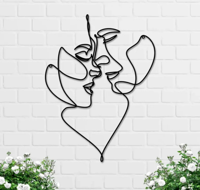 Metal Wall Decor, Love Line, Wedding Gift , Wall Sign, Metal Wall Art, Interior Decoration, Couple Gift, Minimalist Art, Line Art, Home Decor