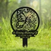 Personalized Butterflies Memorial Stake, Metal Stake, Sympathy Sign, Grave Marker, Garden Decor, In Loving Memory, Butterflies And Flower