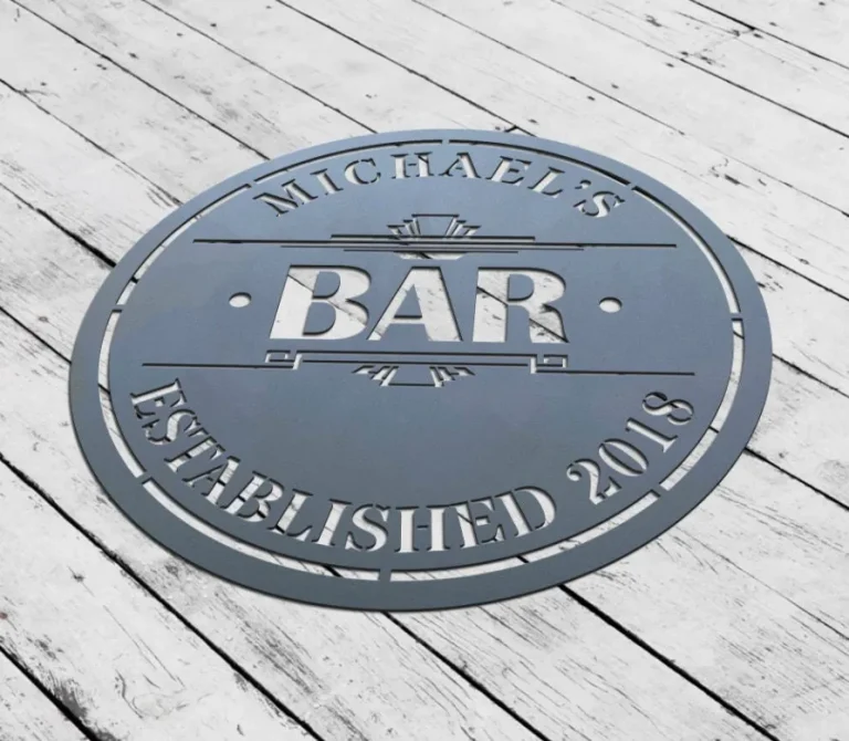 Custom Bar Sign, Personalized Bar Metal Wall Art, Bar Decor, Custom Pub Sign, Man Cave Decor, Outdoor Patio Sign, Outdoor Decor, Bar Basement Decor