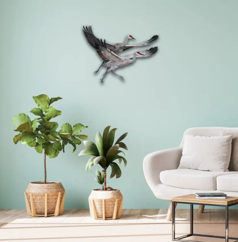 Sandhill Crane Vintage Metal Wall Art, Sandhill Crane Beach Artwork For Dad, Sandhill Crane Metal Sign, Home Decor