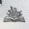 Floral Book Lover Metal Wall Art Flowers Book Sign Reading Decor Reader Library Classroom Decoration Nerd Nursery Housewaring Gift Book