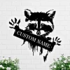 Custom Raccoon Metal Sign, Raccoon Gifts, Raccoon Wall Decor, Animal Sign, Raccoon Nursery Decor, Birthday Gift For Kids Wall Art Cabin Decor