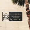 Dog On Premises Please Leave Packages At Gate Metal Sign Decor, Warning Gate Plaque, Warning Dog On Premises Sign, Beware Of Dog Metal Art