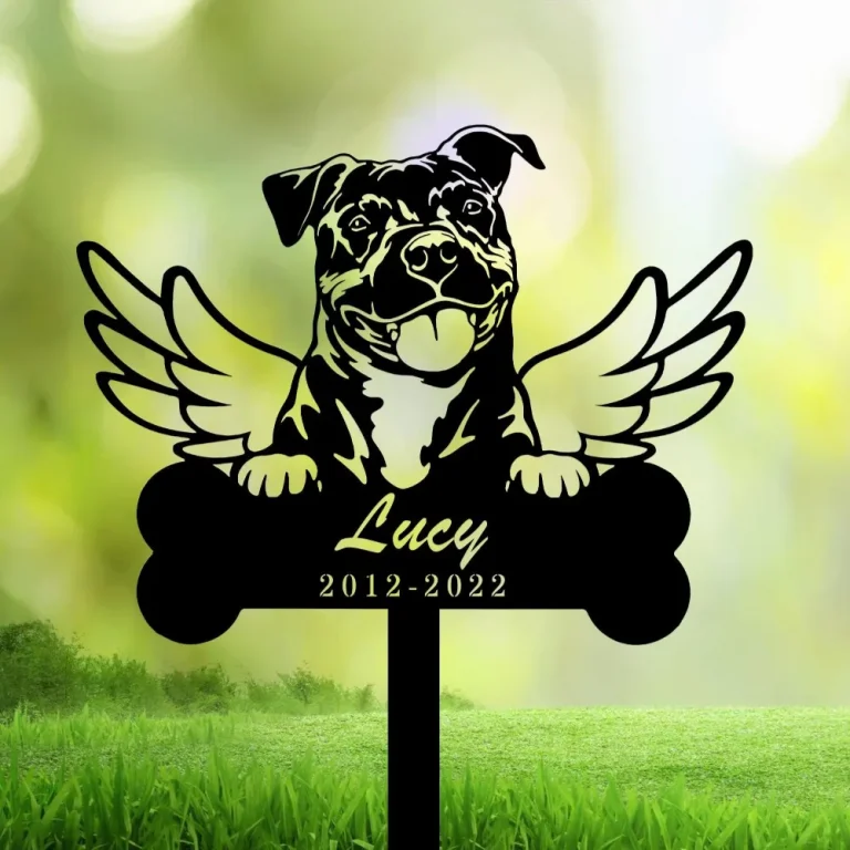 Custom American Pit Bull Dog Memorial Stake, Metal Stake, Sympathy Sign, Pet Grave Marker, Remembrance Stake, Pit Bull Memorial, Dog Memorial