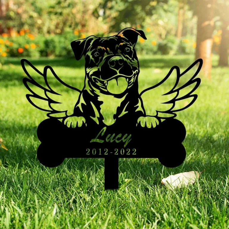 Custom American Pit Bull Dog Memorial Stake, Metal Stake, Sympathy Sign, Pet Grave Marker, Remembrance Stake, Pit Bull Memorial, Dog Memorial