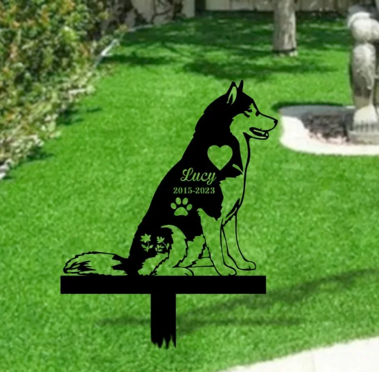 Personalized Siberian Husky Memorial Stake, Metal Stake, Siberian Huskies, Sympathy Sign, Pet Grave Marker, Remembrance Stake, Garden Decor