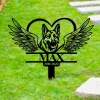 Dog Memorial Stake, Metal Stake, German Shepherd, Sympathy Sign, Pet Grave Marker, Pet Angels Remembrance Stake, German Shepherd Sign