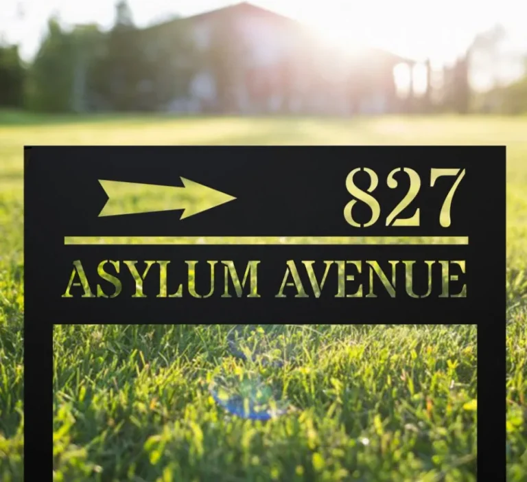 Custom Lawn Address Metal Sign, Personalized Address Yard Sign, Garden House Number Sign, Lawn Mounted Metal Address Stake, Housewarming Gift