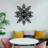 Personalized Chirstmas Snowflake Monogram Metal Sign With Led Lights, Family Chirstmas Sign, Merry Christmas Sign, Housewarming Gift, Home Decor