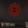 Personalized Chirstmas Snowflake Monogram Metal Sign With Led Lights, Family Chirstmas Sign, Merry Christmas Sign, Housewarming Gift, Home Decor