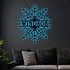 Personalized Chirstmas Snowflake Monogram Metal Sign With Led Lights, Family Chirstmas Sign, Merry Christmas Sign, Housewarming Gift, Home Decor