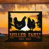 Personalized Metal Farm Sign Hen Chicken Monogram, Custom Outdoor Farmhouse, Hen House Sign, Personalized Chicken Farm Metal Sign