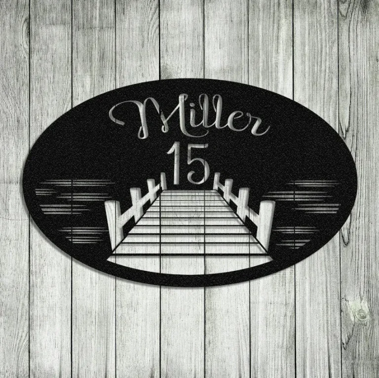 Personalized Family Name Lake House Metal Sign Monogram, Custom Outdoor House, Cabin, Beach, Housewarming Wall Decor, Wedding Art Gift