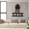 Personalized Address Pineapples Beach House Metal Sign Monogram, Custom Outdoor House, Lake, Housewarming Wall Decor, Wedding Art Gift